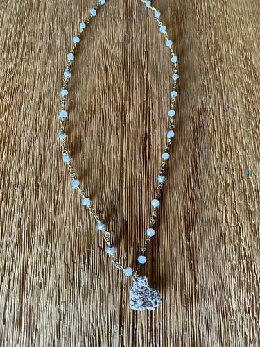 Corazón hilo con cadena rosario